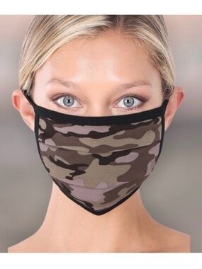 🔴 5 for $10 ONE Zenana Camouflage Print Cotton Face Mask